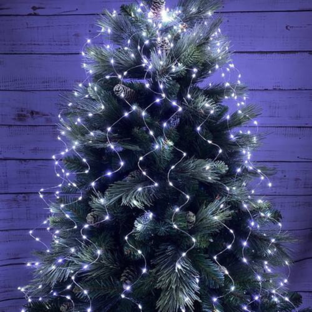 Роса пучок 3 метра 20 нитей Niki Light конский хвост с пультом управления 600 Led гирлянда для елки на 8 режимов холодный белый Киев - изображение 1