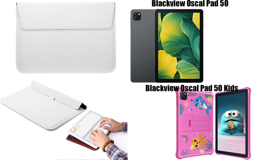 Чехол-конверт VitoCase для Blackview Oscal Pad 50, Pad 50 Kids, с функцией подставки для планшета Белый Киев - изображение 1