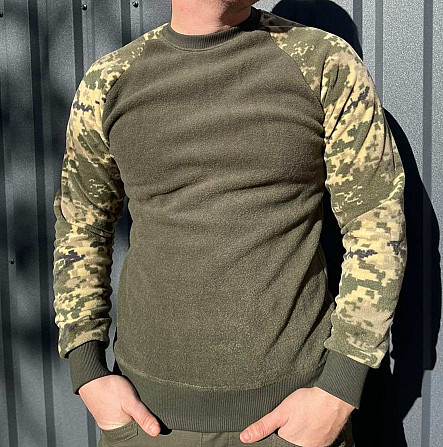 Тактичний чоловічий флісовий светр (Олива-піксель) 5XL Вінниця - фото 1