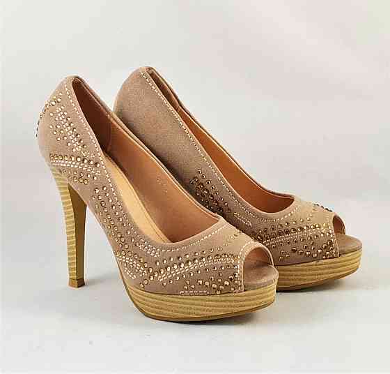 Жіночі Бежеві Туфлі на Каблуку Шпильке Замшеві Модельні (розміри: 36,37,38,39,40,41) — 37-3 Дніпро