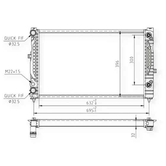 Радіатор охолодження двигуна автомобіль Ауді A4, A6, автомобіль Фольцваген Passat (94-05) Мукачево