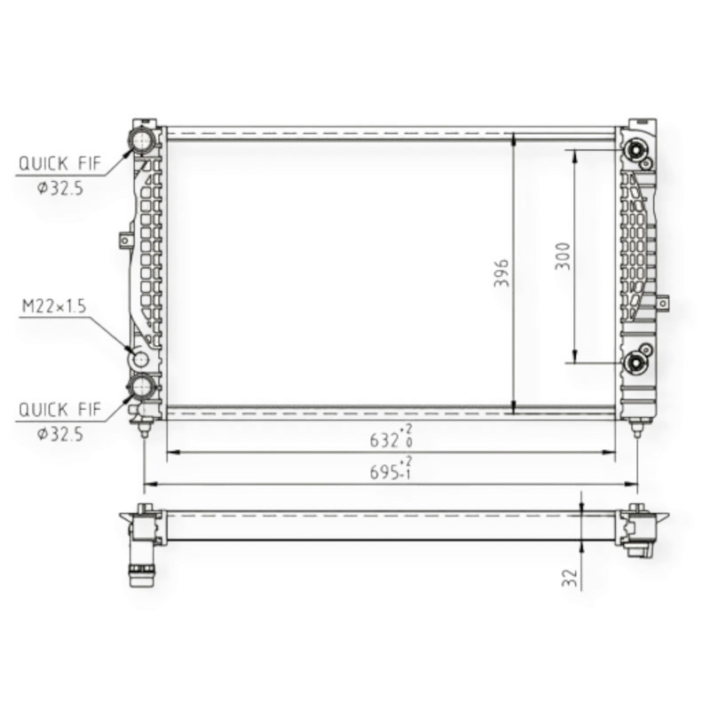 Радіатор охолодження двигуна автомобіль Ауді A4, A6, автомобіль Фольцваген Passat (94-05) Мукачево - фото 1