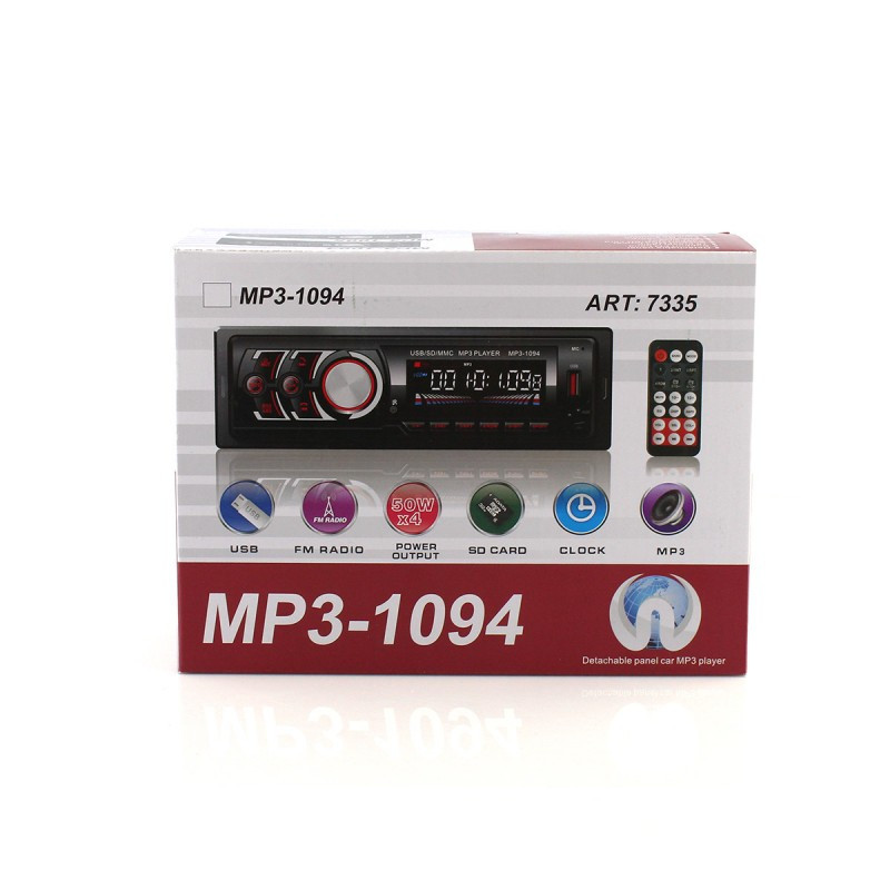 1DIN MP3 автомагнитола MP3-1094 ISO+BT: съемная панель, Bluetooth, USB, SD, FM, 4x50W Одесса - изображение 3