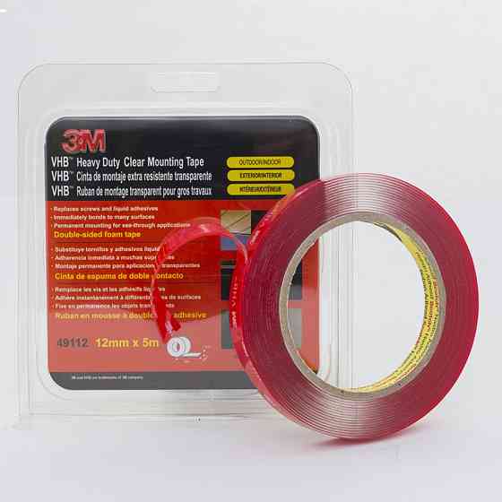 Скотч двосторонній монтажний 12мм х 5м 3M 4910F "Heavy Duty" прозорий, 49112 Київ