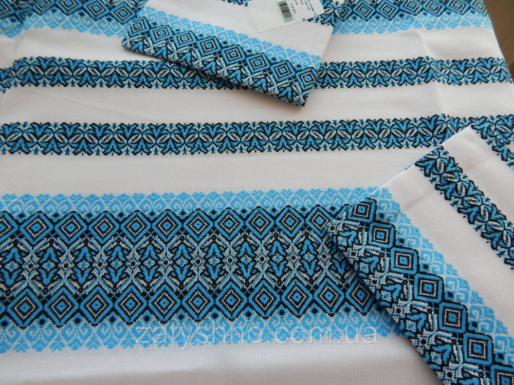 Вишита синя скатертина велика і серветки Київ - фото 1