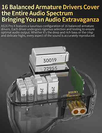 KZ AS16 Pro X] Навушники професійні арматурні моніторні. Киев