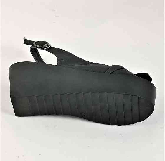 Женские Сандалии Босоножки на Танкетке Платформа Черные Летние (размеры: 36,37) - 21-1 Днепр