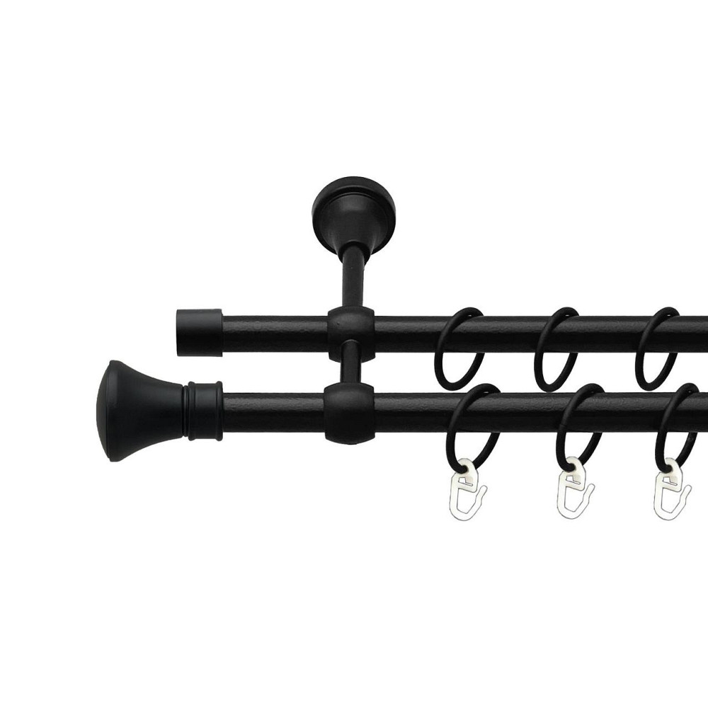 Карниз Orvit Люксор металевий дворядний литий гладка труба кільце металеве Чорний Оксамит 16\16 мм 200 см (00-00027215) Львів - фото 1