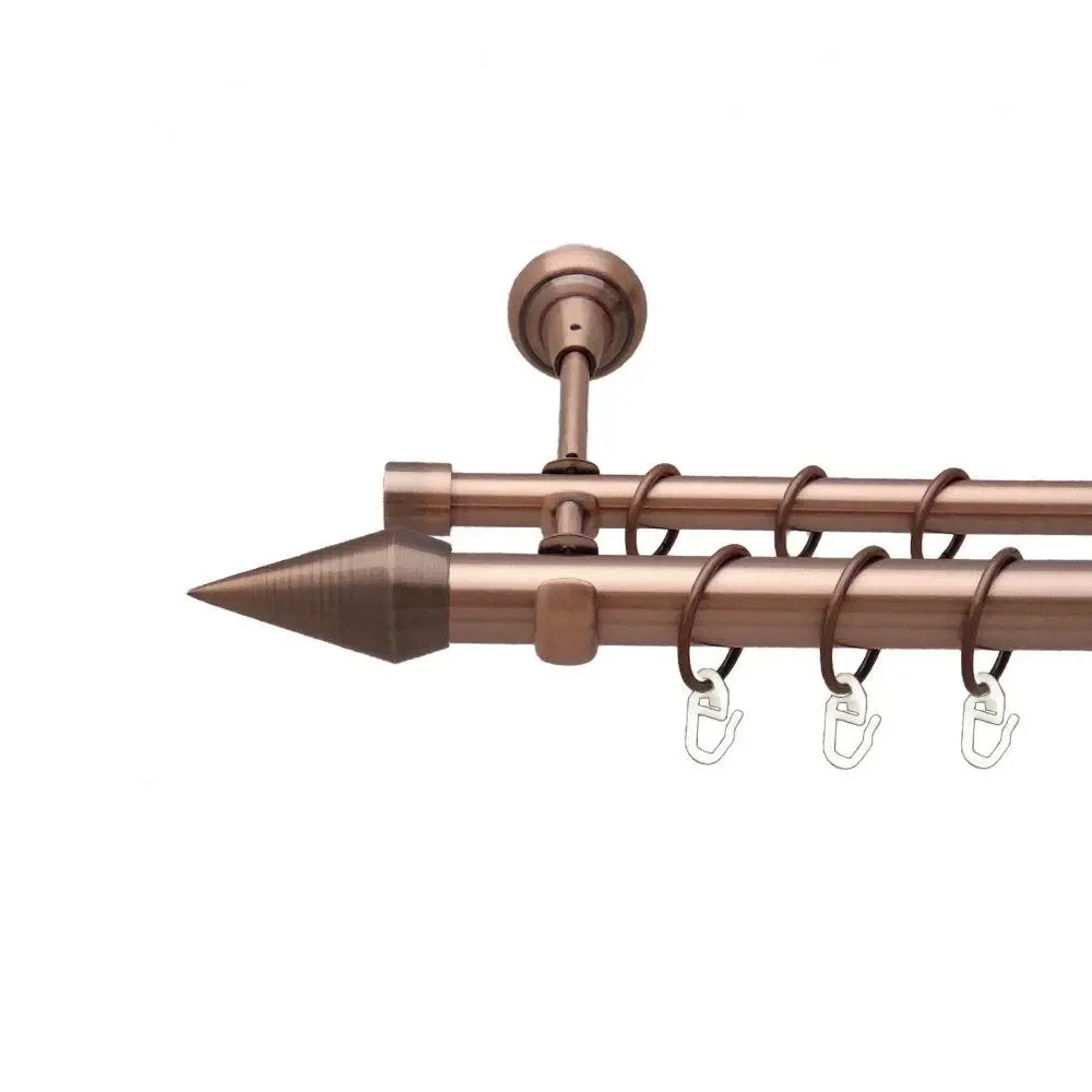 Карниз Orvit Конео металевий дворядний відкритий гладка труба кільце металеве Мідь 25\16 мм 200 см (00-00012529) Львів - фото 1