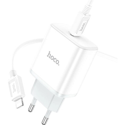 Зарядное устройство HOCO C104A USB-C PD20W + cable USB-C to Lightning white (6931474782908) Винница - изображение 3