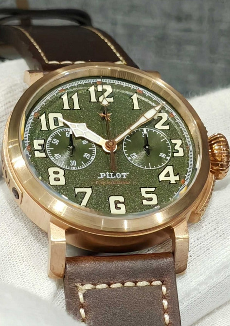 Мужские часы Pilot Bronza Chronograph Mechanical 42mm 100m Sapph. Киев - изображение 6