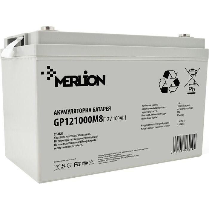 Батарея до ДБЖ Merlion 12V 100Ah (GP121000M8) Киев - изображение 1