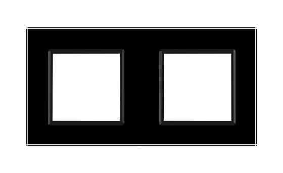 Рамка 2-постова LIVOLO, загартоване скло, чорна, 151×80 мм (VL-P7E/E-4B) Коломия