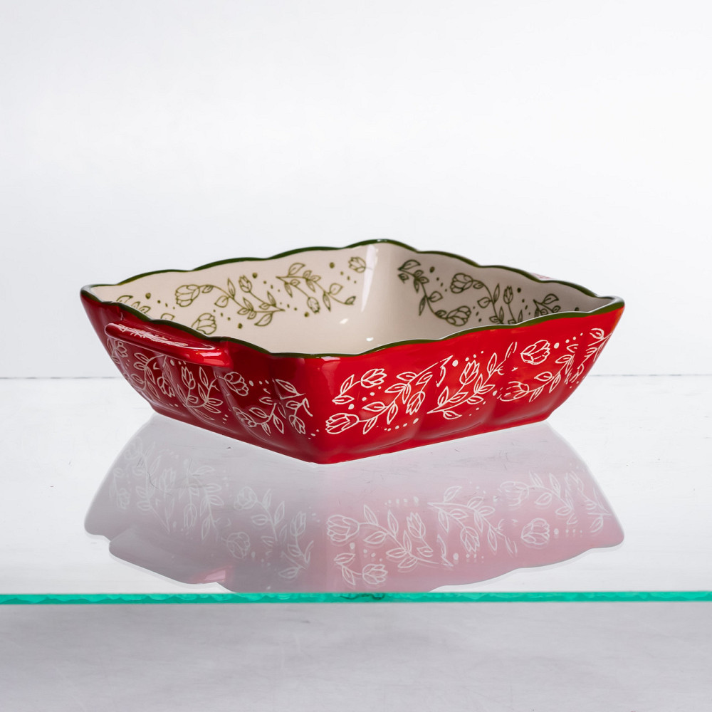 Yiwu Форма для запікання Vintage 20×16.5×4 (см) квадратна з ручками Червона HM04-13 Коломия - фото 4