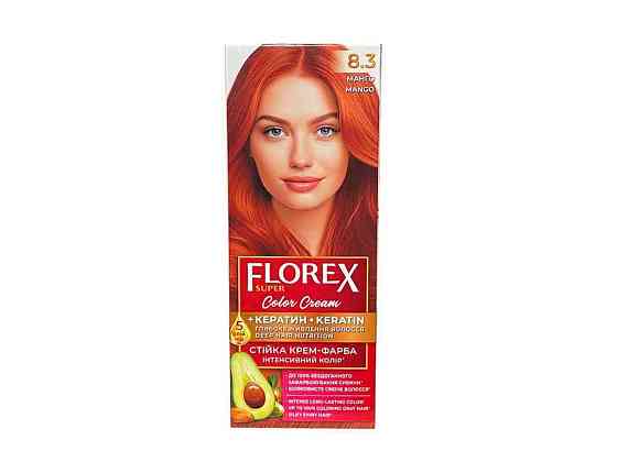 Крем-краска для волос КЕРАТИН 8.3 Манго ТМ Florex Solmir Киев
