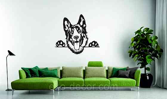 Декоративне настінне Панно «Вівчарка», Декор на стіну 90*80 см, Чорний Київ