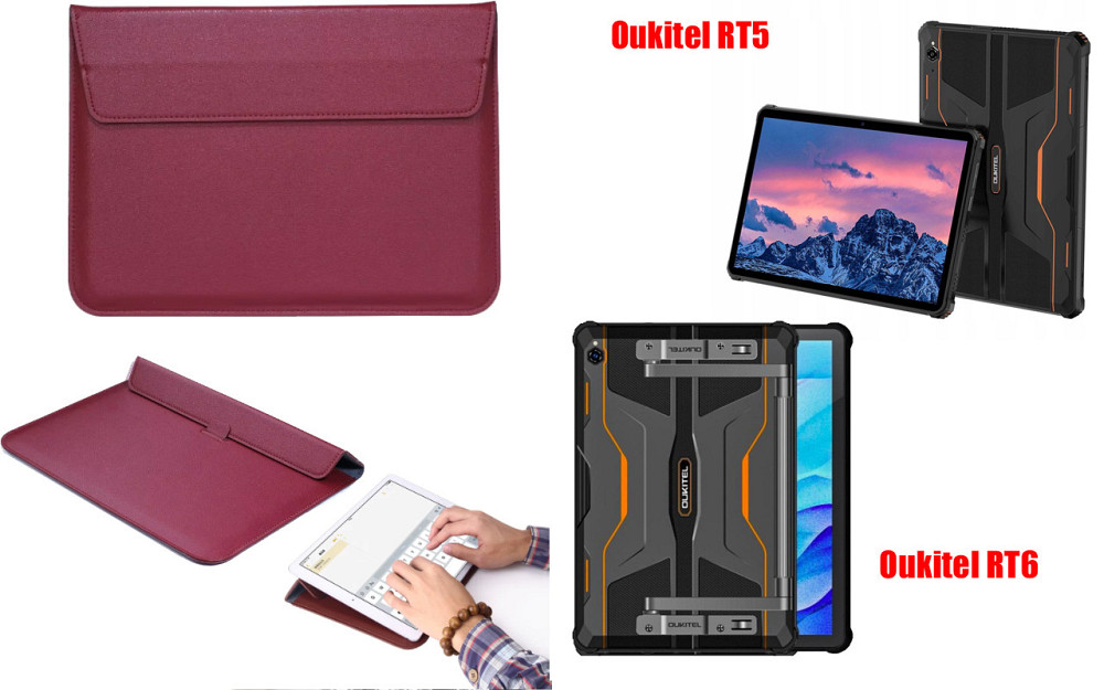 Чохол-конверт VitoCase для Oukitel RT5, Oukitel RT6, з функцією підставки для планшета Бордовий Київ - фото 1