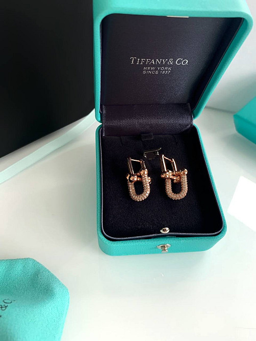 Tiffany hardwear серьги розовое золото (покрытие) в роскошной подарочной упаковке Одесса - изображение 1