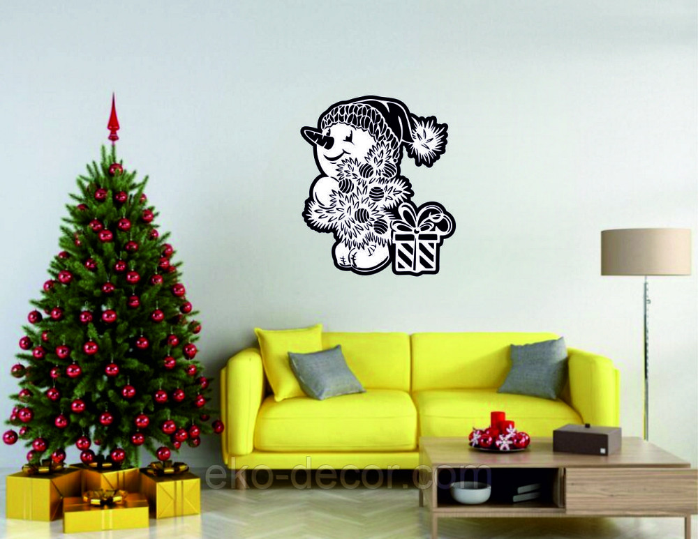 Декоративне настінне Панно «Сніговик», Декор на стіну 110*94 см Київ - фото 4