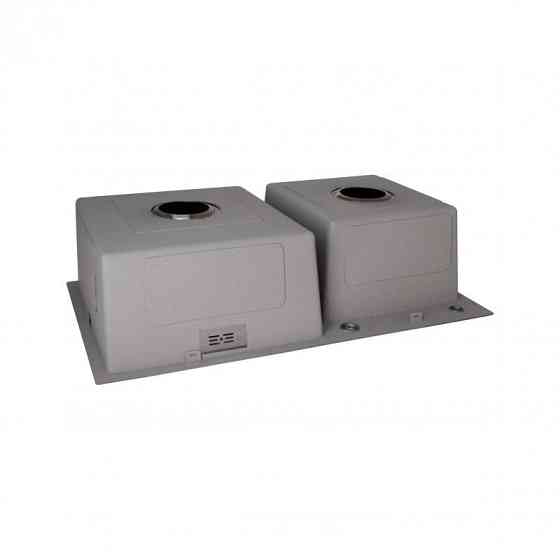 Мойка для кухни с нержавеющей стали на две чаши интегрированная Lidz Handmade H7843 Brushed Black PVD черная Киев