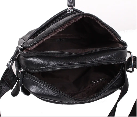 Сумка-барсетка мужская через плечо кожаная черная Tiding Bag BON6165 Киев - изображение 10