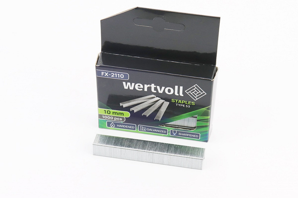 Скоби загартовані 10мм/11,3x0,75мм, R53, к-кт 1000шт FX-2110 Київ - фото 1