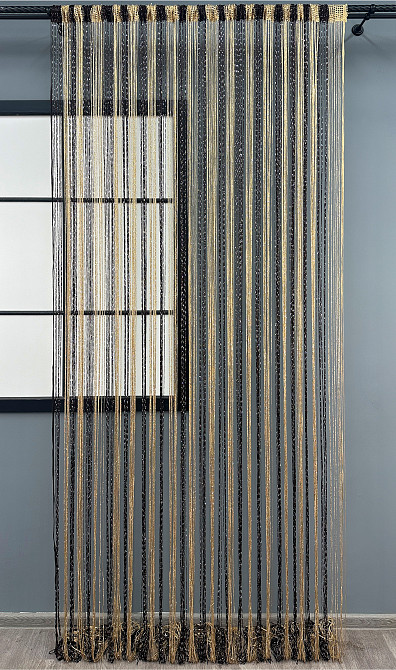 Шторы-нити с люрексом Венге с бежевым 300х300см 1 шт (61-104) Киев - изображение 2