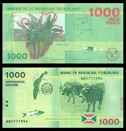 Burundi Бурунди - 1000 Francs 2015 (2021) UNC Полтава