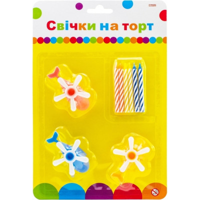 Свеча Maxi "Вертолеты" 6 шт, 3 подставки (MX620012) Винница - изображение 1