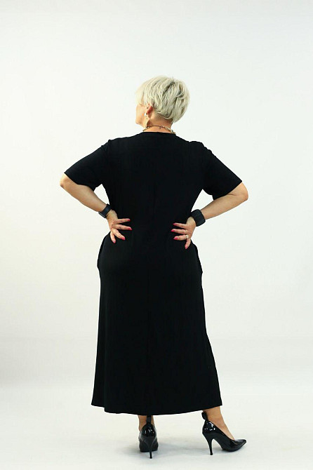 Женское длинное базовое платье батал турецкая вискоза Одесса - изображение 6