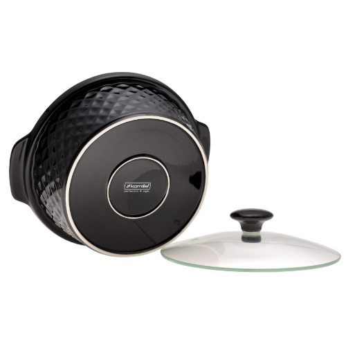 Марміт круглий 1,5л 24*21*8см кераміка скляна кришка + метал.підставка 6425 KAMILLE Житомир - фото 2