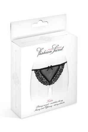 Трусики-стрінги з перлинною ниткою Fashion Secret KATIA Black Sex Aura Київ