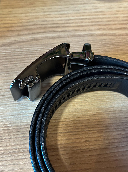 Чоловічий шкіряний ремінь із пряжкою автомат 8490 Київ - фото 7