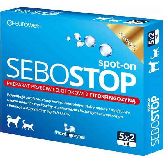 Sebostop Spot-on капли против себореи (Себостоп) для собак и кошек упаковка №5 пипеток по 2 мл Eurowet Винница