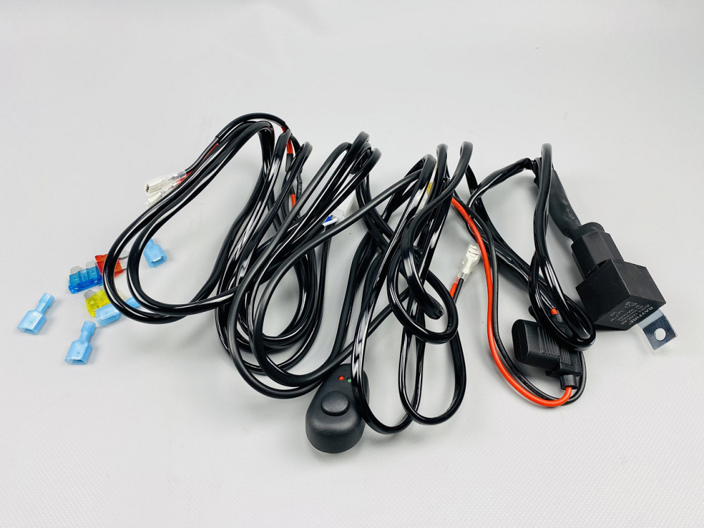 Комплект проводки для будь-яких led фар і led bar в зборі 0-30A 3 м кабель пульт з джгутом реле запобіжники Мукачево - фото 4