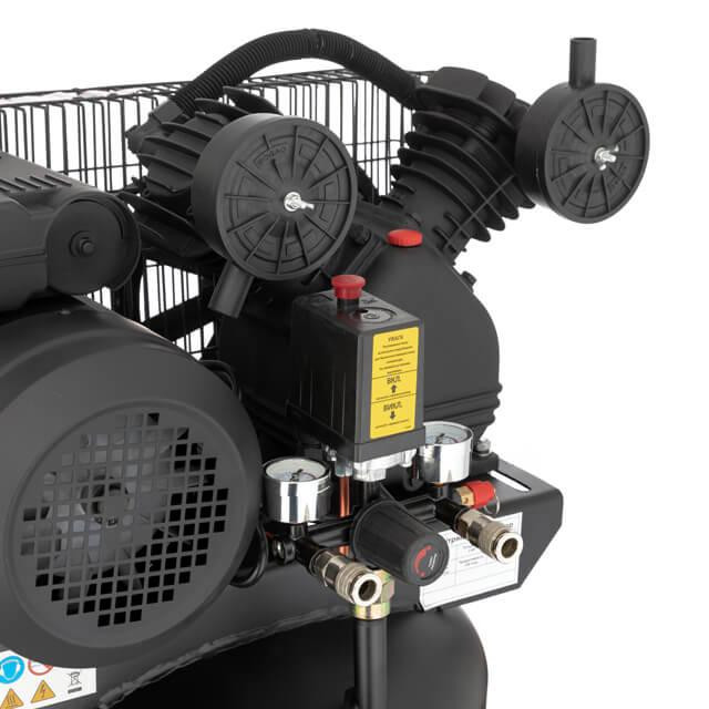 Компресор, 100 л, вертикальний, 3,0 кВт, 220 В, 10 атм, 500 л/хв, 2 циліндри, 83 дБ INTERTOOL PT-0017 Київ - фото 5