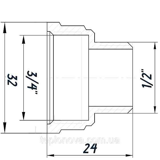 Редукційний перехідник 3/4| х1/2| ВН нікельований восьмигранний NK433O OPTIMUM Чернівці