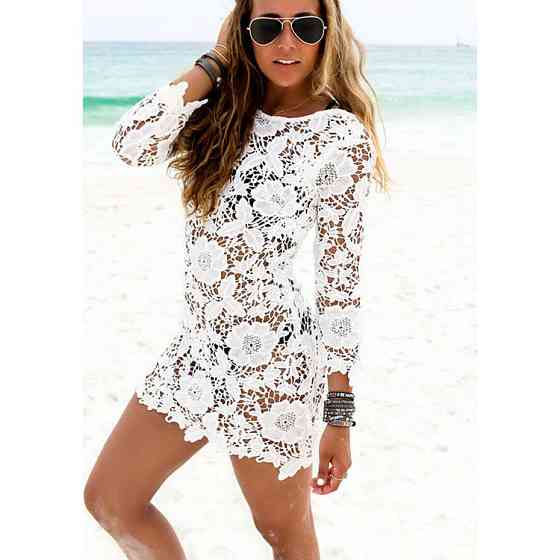 Пляжное кружевная туника белый Киев