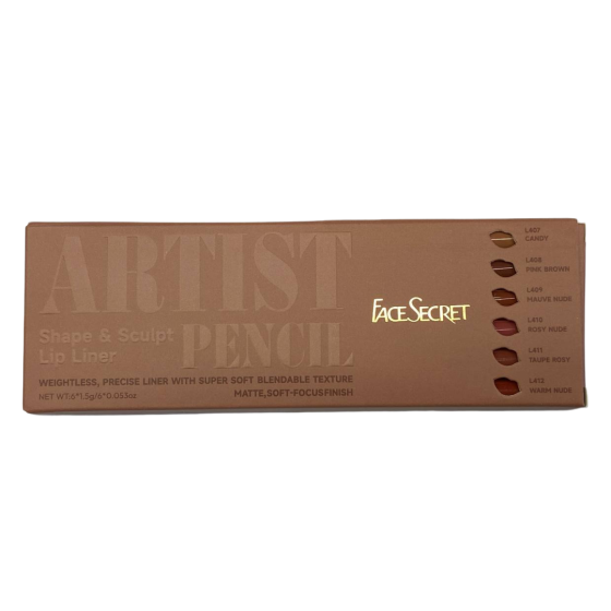 Набор карандашей для губ, 6 нюдовых оттенков.Стойкие карандаши для губ,Face Secret Artist Pencil коричневый Каменец-Подольский