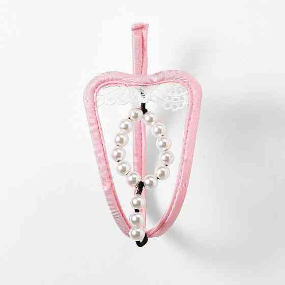 Стрінги чоловічі без лямок з намистинками one size рожевий Київ