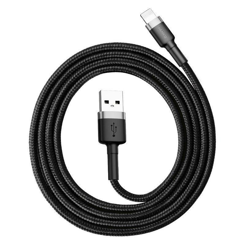 Кабель Baseus Cafule Cable USB For Lightning 2.4A 0.5m Gray+Black Одеса - фото 3