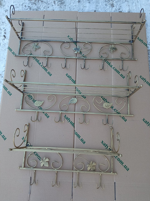 Вішалка кована настінна середня M-081 для одягу Київ - фото 5