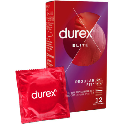 Презервативы Durex Elite с силиконовой смазкой (тонкие) 12 шт. (5010232954229) Винница - изображение 1
