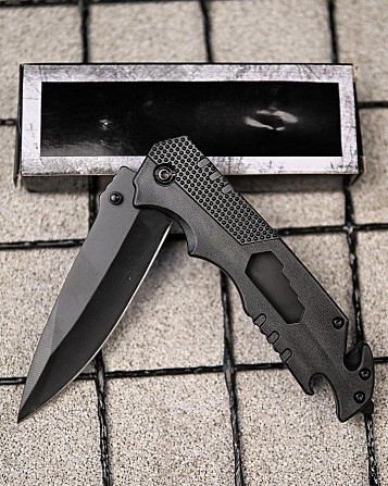 Ніж викидний total black РП7333 Київ - фото 3