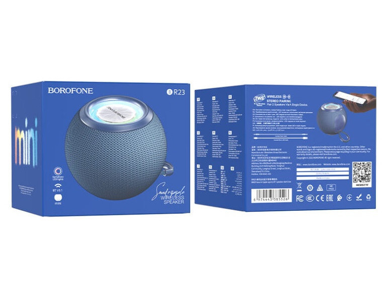 Портативна колонка BOROFONE BR23 Sound ripple sports BT speaker Dark Blue Київ - фото 4