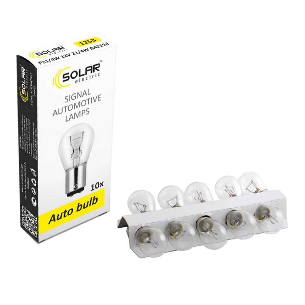 Лампа розжарювання Solar P21/4W 12V 21/4W BAZ15d, 10шт Киев - изображение 1