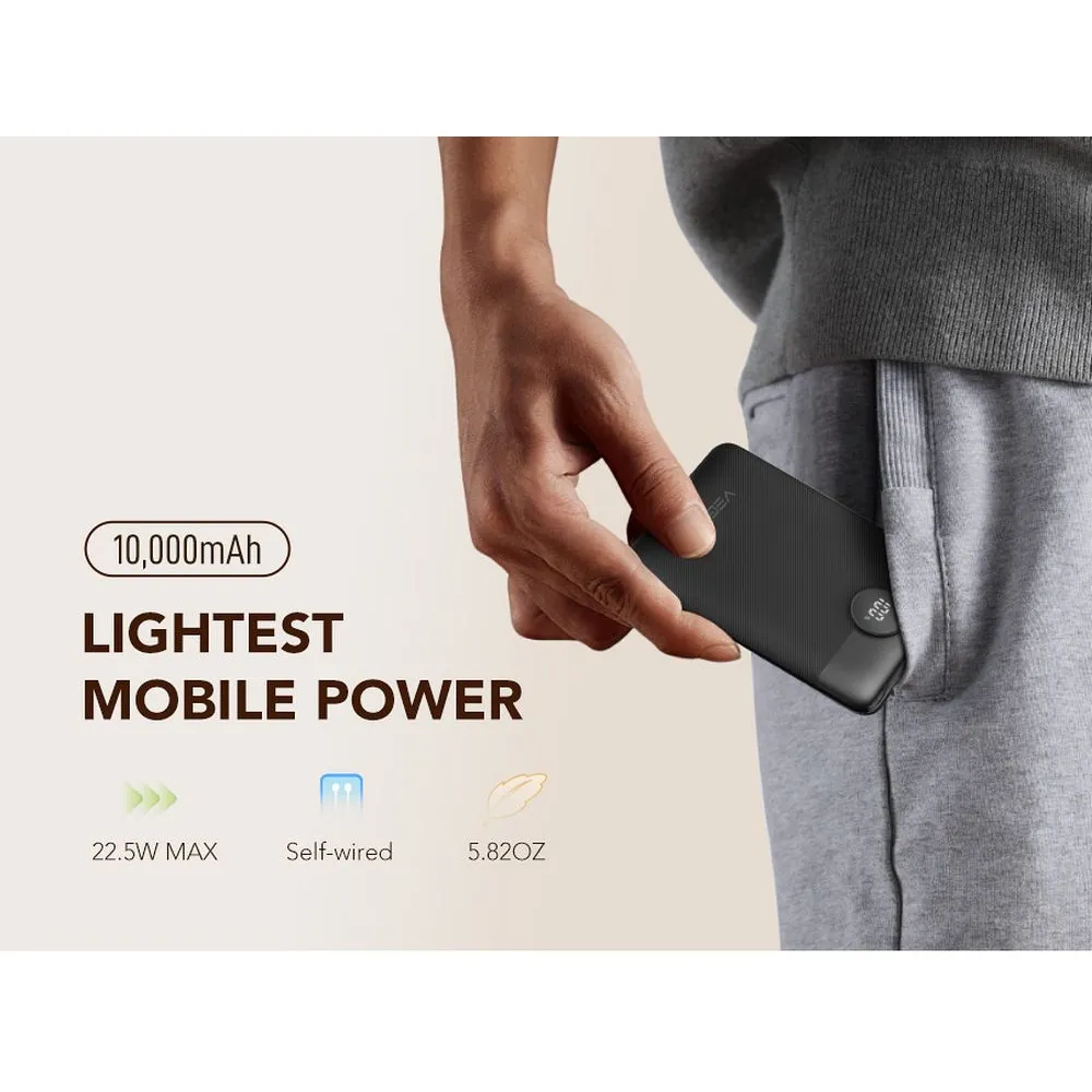 Павербанк 10000 mAh VEGER PD QC3.0 2A 22 5W C11 VG-W1170 быстрая зарядка встроенный кабель power bank повербанк Одесса - изображение 15