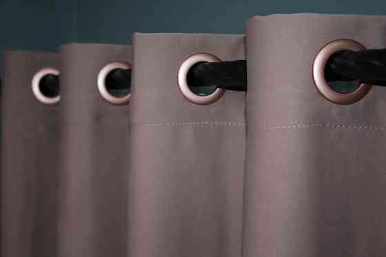 Комплект штор на люверсах VR-Textil Bagema Rvs № 1245ш Пудровий 150х250 см 2 шт (37-0018) Київ