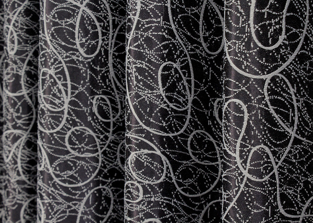 Комплект готовых штор VR-Textil Блэкаут-софт Жаклин № 670ш(А) Черный с серым 100х270 см 2шт (31-099) Киев - изображение 7