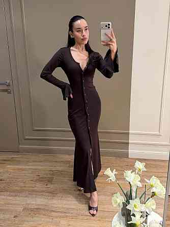 Жіноча стильна елегантна сукня в довжині максі мікродайвінг Шоколад, 42/44 Одеса